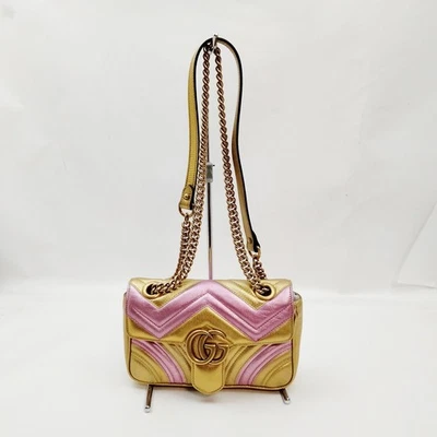 NO TARIFF Gucci Shoulder Bag Gold Leather 3291501 - Image 1 of 4