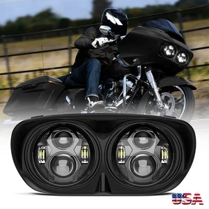 Brightest 5.75 Dual LED Headlight Hi/Lo Sealed Headlamp For Road Glide 1998-2013 - Picture 1 of 23