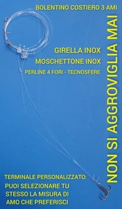TERMINALE BOLENTINO COSTIERO 3 AMI CON PERLINE 4 FORI TECNOSFERE PAGELLI SARAGHI - Imagen 1 de 9