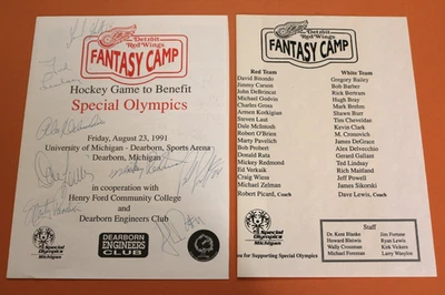 1991 Detroit Red Wings NHL Hockey Alumni Special Olympics Benefit game SIGNED - Image 1 of 4