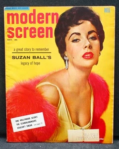 Vintage "Modern Screen" Magazine - November 1955 - Elizabeth Taylor Cover - Picture 1 of 1