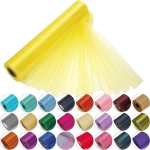 Organza Roll Fabric Wedding Chair Bows, Table Runners, Party, Decor - Yellow - Picture 1 of 4