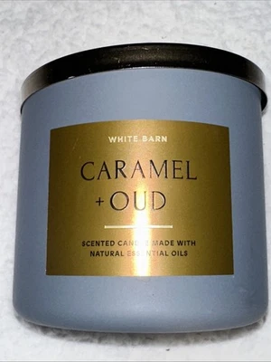 Bath & Body Works White Barn Caramel & Oud 3-Wick Candle Test Collection NewRARE - Image 1 of 4