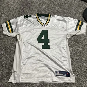 Brett Favre Authentic Jersey White Green Gold #4 Reebok Size 48 HOF Size XL - Picture 1 of 4