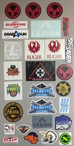 Lote de 28 pegatinas de armas de fuego: Magpul, SIG Legion, Leupold, Ruger, Daniel Defense - Imagen 1 de 4