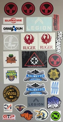 28 Firearms Sticker Lot: Magpul, SIG Legion, Leupold, Ruger, Daniel Defense - Image 1 of 4