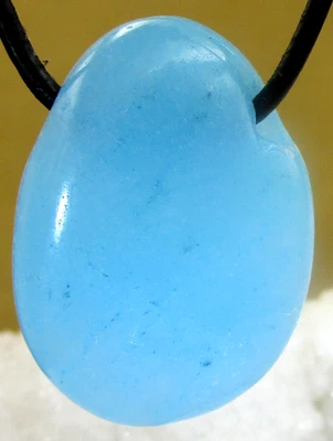 ARAGONIT  BLAU   natur TROMMELSTEIN gebohrt  Anhänger   Nr.21 - Bild 1 von 2