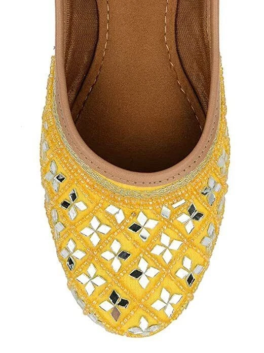 Women Girls Indian ethnic Punjabi Jutti mojari US size 6-11 MultiColor Aaina - Image 1 of 4