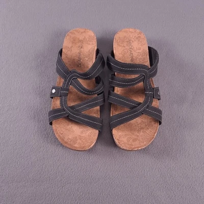 Bearpaw Kai 2 Sandals Womens 9 US Black Paisley Sole Slide Straps Open Toe - Image 1 of 4