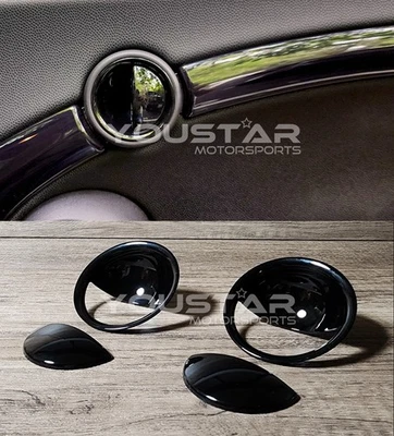 Set of 4 GLOSS BLACK Interior Door handle Trims for MINI R55 R56 R57 R58 R59 JCW - Image 1 of 4