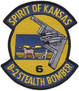 B-2 Stealth Bomber Spirit of Kansas USAF Embroidered Patch - LAST FEW