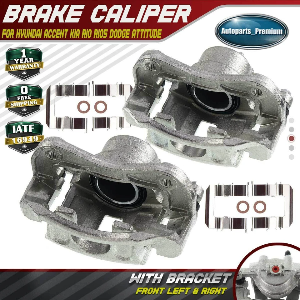 Pinza de freno delantera izquierda y derecha con soporte para Kia Rio Dodge Attitude Hyundai Foto 1 de 4