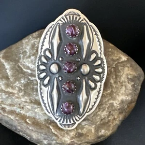 XL WoMens Purple Spiny Oyster Navajo Sterling Silver Ring Sz 8.5 15052 - Picture 1 of 13