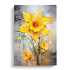 Daffodil Flower Action Canvas Wall Art Print Framed Picture Decor Living Room