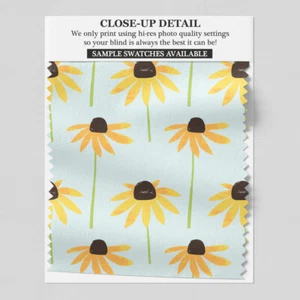 114 Black-eyed Susan Flower in Blue Roller Blind - various sizes, blackout - Picture 1 of 4