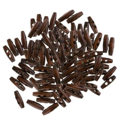 100pcs DIY Wooden Toggle Buttons Handmade Crafts for Kids - Image 1 of 4