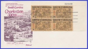 USA3 #1407 U/A FLEETWOOD FDC PB4 South Carolina Tercentenary - Imagen 1 de 1