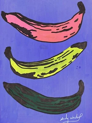 Pintura de arte de dibujo certificada por Andy Warhol vintage firmada original hecha a mano Foto 1 de 4