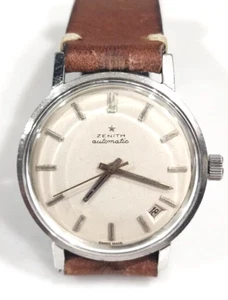 Vintage Zenith Automatic Cal 2552 PC 36mm Stainless Steel Mens Date Watch nice - Picture 1 of 12