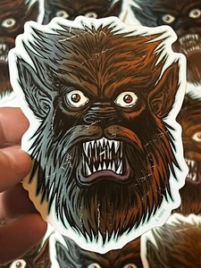 Pegatina de vinilo troquelada de 5" hombre lobo hombre lobo terror clásico - Imagen 1 de 7