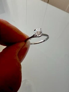 GIA Diamond 0.45 Solitaire Ring G Colour, 750 White Gold Size N - Picture 1 of 7