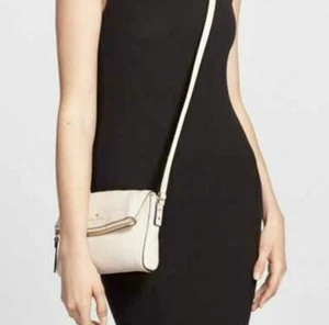 Kate Spade Cobble Hill Umhängetasche Marsala cremefarben Foldover Reißverschluss Leder Handtasche - Bild 1 von 11