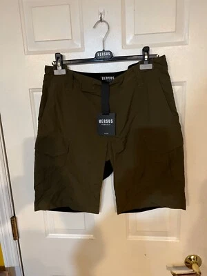 Shorts masculino Versace Versus marrom/preto tamanho 30 EUA 46 IT cargo novo com etiquetas - Imagem 1 de 3