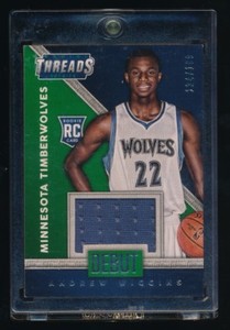 ANDREW WIGGINS 2014-15 PANINI THREADS DEBUT THREADS RC JERSEY 134/199 MINNESOTA