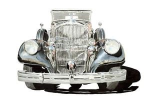 "Pierce Arrow Grille" 12"X16" signierter, nummerierter Giclée-Druck von Richard Lewis - Bild 1 von 1