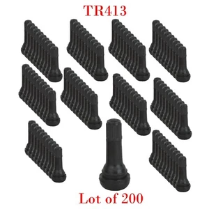 LOT 200 TR 413 Snap-In Tire Valve Stems Short Black Rubber MOST POPULAR VALVE - Picture 1 of 3