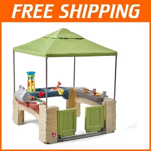 All Around Playtime Patio with Canopy - Kids Indoor/Outdoor Kitchen Playset - Picture 1 of 9