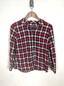 Talbots Petites Red Plaid Flannel Shirt With Shimmers, Size MP - Bild 1 von 3