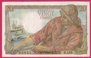 BILLET de 20 FRANCS PÊCHEUR. Fayette n° 13.11 du 9=1=1947.H en SUP B.158 90621 - Foto 1 di 2
