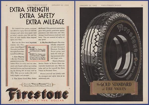 Vintage 1932 Firestone Gum Dipped Tires Tire Ephemera 30's Print Ad - Bild 1 von 1