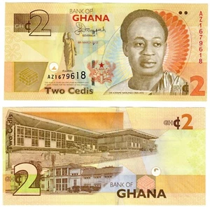 2013 Ghana 2 Cedis P37a Banknote UNC - Picture 1 of 1