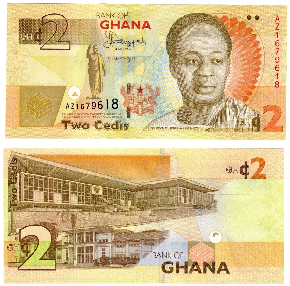 2013 Ghana 2 Cedis P37a Banknote UNC - Image 1 of 1