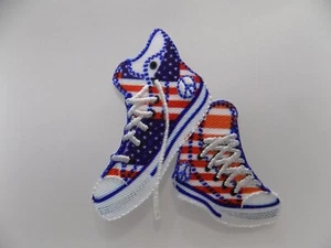 APPLIKATION PATCH AUFNÄHER THERMOKLEBER SCHUHE TYP ALL STRA FLAGGE AMERIKA - Bild 1 von 1