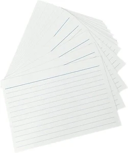 Revision Index Flash Record Cards White Pastel Ruled Plain School Home Office - Picture 1 of 7