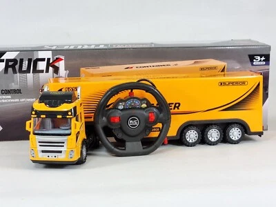 Remote Control Container Truck RC Steering Wheel Lorry Trailer Kids Gift 3+ UK - Image 1 of 4