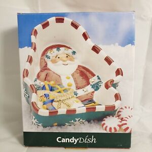 St. Nicholas Square Santa Claus Christmas Candy Cookie Nut Trinket Dip Dish 1998