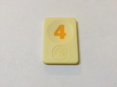 CHIFFRE 4 ROUGE BLEU ORANGE NOIR RUMMIKUB LE RAMI DES CHIFFRES 1986 MB - Photo 1/4