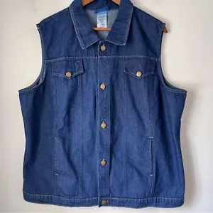 Gilet smanicato Lord Isaac’s vintage in denim di cotone con bottoni 2X - Foto 1 di 8