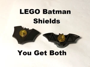 LEGO Batman Shield Set of 2 Wings Dark Pearl Gray Yellow Center DC Justice Hero - Picture 1 of 1