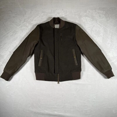 Mango Man Bomber Jacket Size XS Casual Full Zip Snap Closure Brown - Image 1 of 4