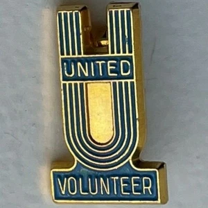 1952 United Way Vintage Logo Volunteer Blue Enamel Hat Tie Pinback Lapel Pin GUC - Bild 1 von 12