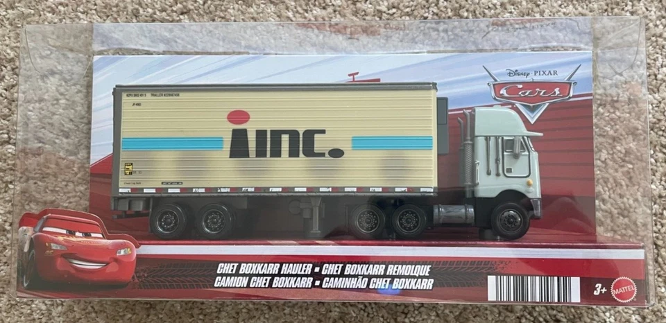 2025 Mattel Disney Pixar Cars- CHET BOXKARR HAULER TRUCK (w/some package damage)