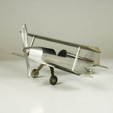 Doppeldecker Aluminium Tisch Deko Modell Vintage Biplane Desk Airplane 60er 70er