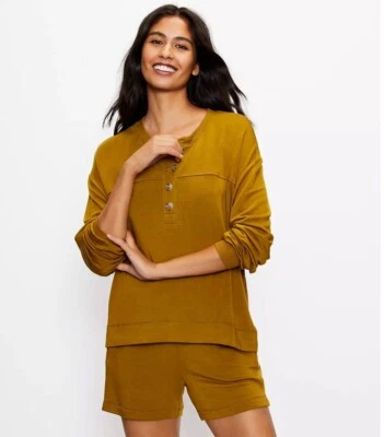 Top Henley Lou & Grey Signaturesoft talla XL acogedor relajado ropa de salón Foto 1 de 4