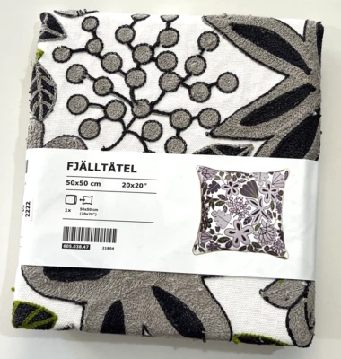 IKEA FJALLTATEL Cushion Cover Floral Pattern/gray  20x20" New - Image 1 of 4