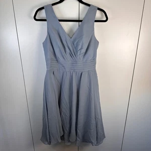 NWT La Vêtir Dress Women Med Dusty Blue Cocktail Party Prom Bridesmaid Coquette - Picture 1 of 7
